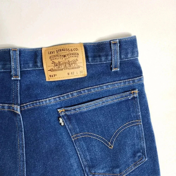 Vintage Levi's 517 Jeans 517-2017 Bootcut Size 38 x 29‎ Men's Crease Denim Blue - Picture 8 of 10